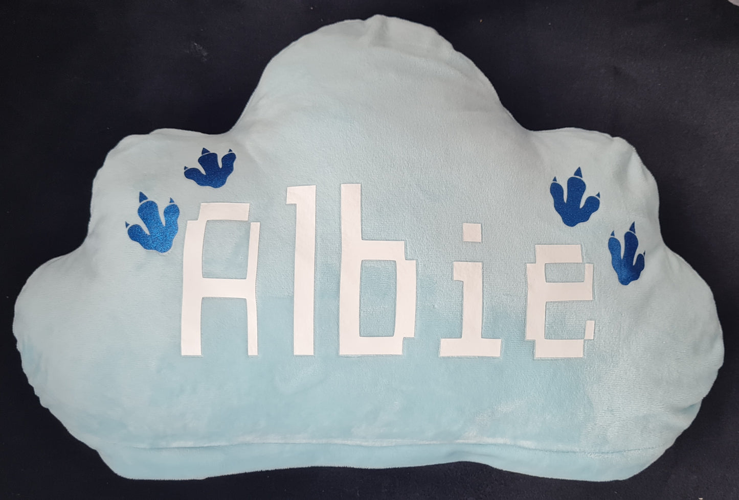 Personalised cloud shaped decorative cushions, self affirmation cushions.