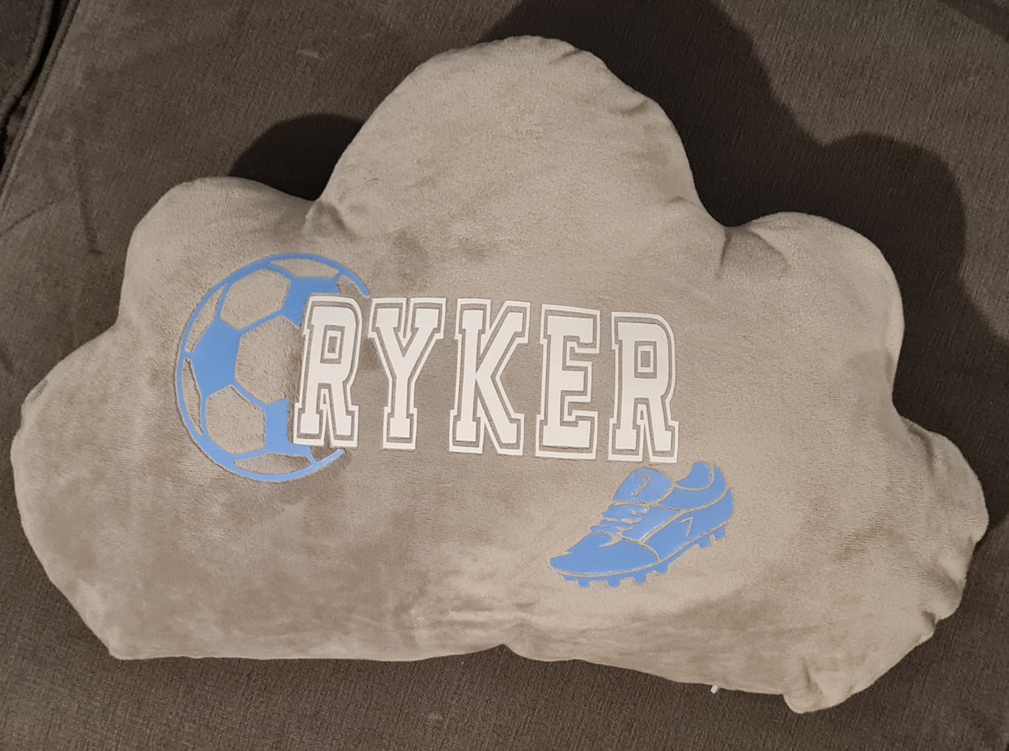 Personalised cloud shaped decorative cushions, self affirmation cushions.