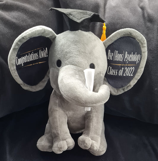 Personalised Graduation Elephant - Grey