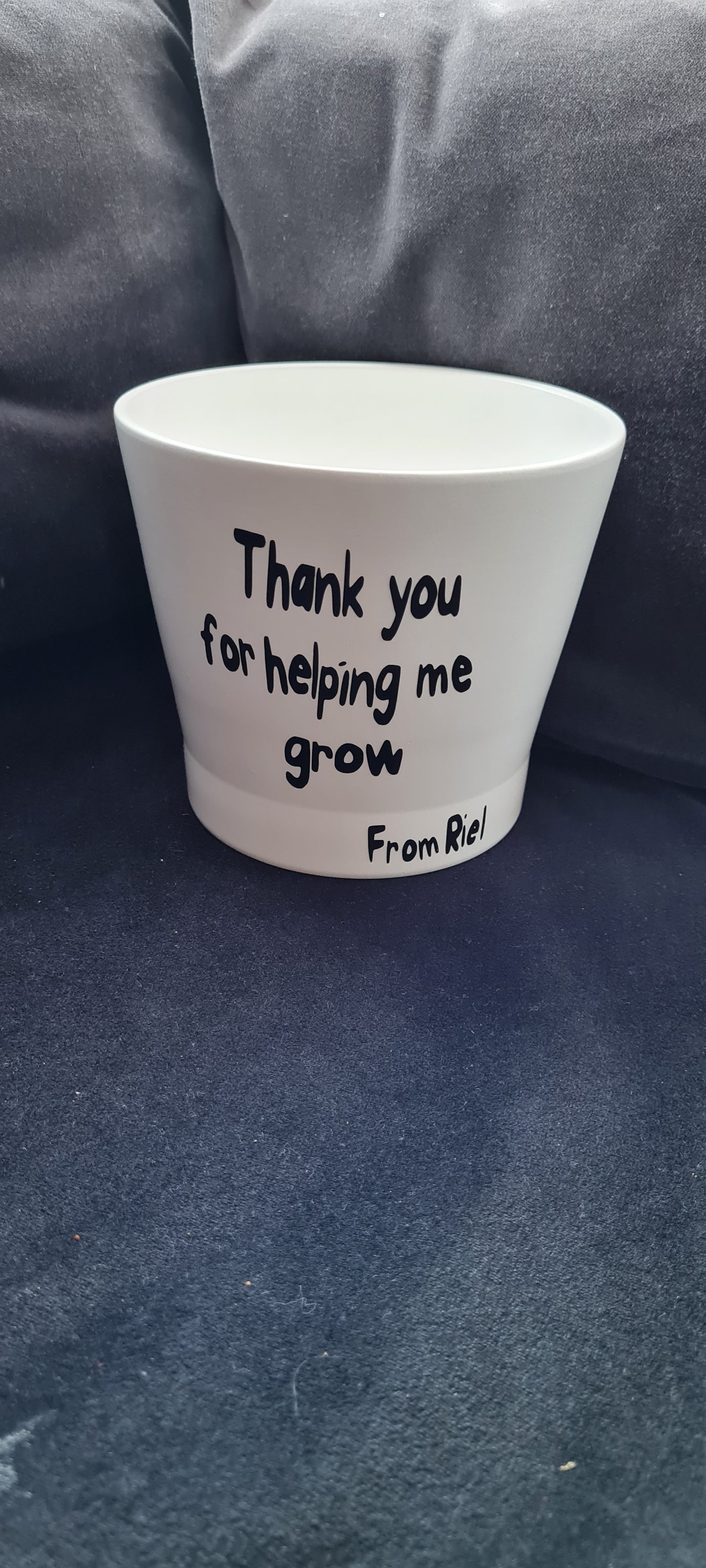 Thank you for helping me grow planter -  With free baby spider plant! -Thank you Teachers gift - thank you gift- grandma- grandad gift