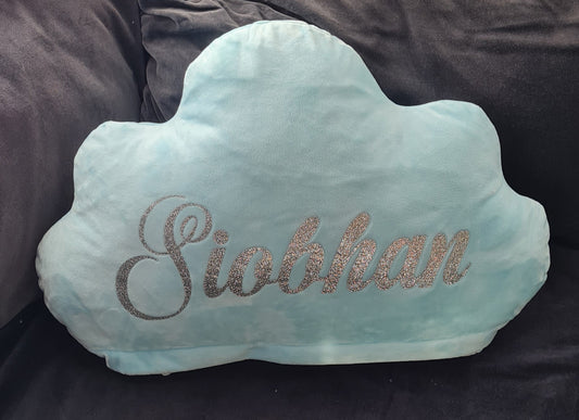 Personalised cloud shaped decorative cushions, self affirmation cushions.