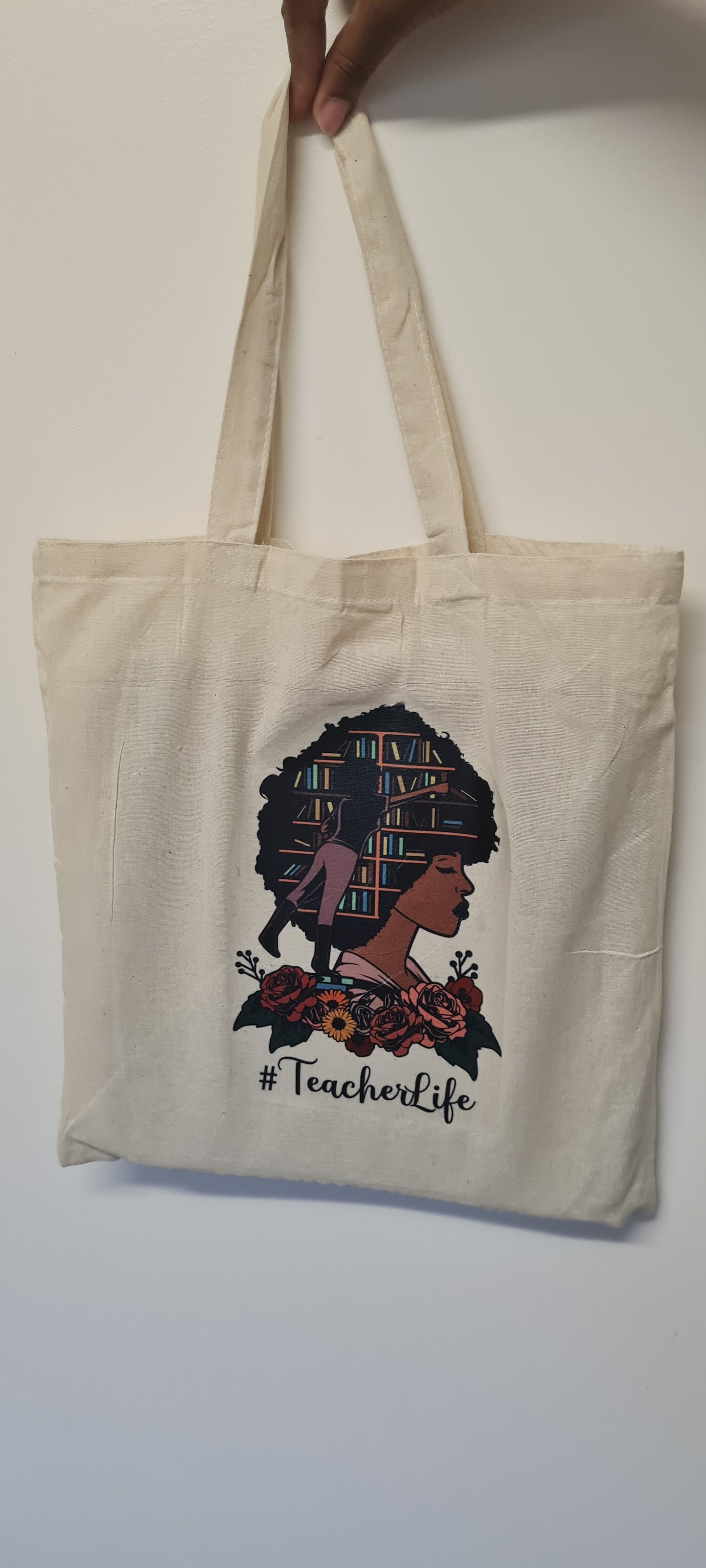 Teacher life 100% cotton canvas tote bag, teacher appreciation gift.